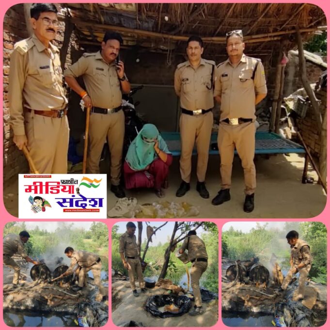 आबकारी आयुक्त बिंदुखेड़ा में लगभग 4000 लीटर लगन मौके पर नष्ट किया गया