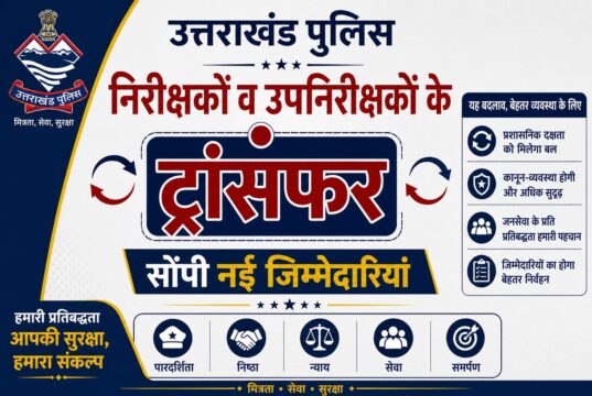 उत्तराखंड पुलिस में तबादलों की नई सूची जारी, अधिकारियों को सौंपी नई जिम्मेदारियां