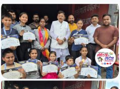 राज्य स्तरीय वोविनाम चैंपियनशिप के पदक विजेता खिलाड़ियों को पूर्व विधायक राजेश शुक्ला ने किया सम्मानित