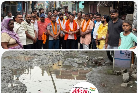 कटोरी मंदिर से चंद्रपाल किराना तक जर्जर सड़क बनेगी सीसी रोड, विधायक शिव अरोरा ने किया शुभारंभ