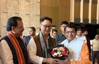 विधायक शिव अरोरा ने केंद्रीय मंत्री किरेन रिजिजू से की मुलाकात, विकास कार्यों पर हुई बातचीत